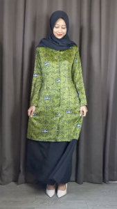 Baju Muslimat NU Tunik Batik Seragam Pengajian Motif Muslimat Jepara SVJ Semi Sutra Seragam Muslimat