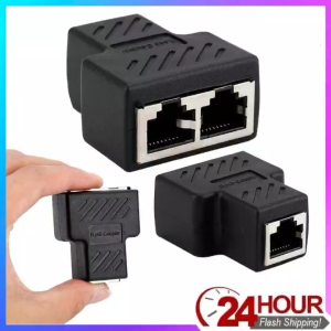 1 To 2 Ways LAN Ethernet Network Cable RJ45 Female Splitter Connector Adapter For Laptop Docking Stations