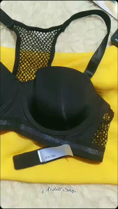 STR. BRA WANITA KAWAT JARING POLOS STRIPE HALFCUP BACK CROSS JHS