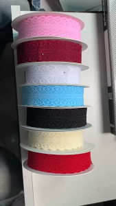 (Sỉ nguyên cuộn 50Met)Ruy băng ren lưới bản rộng 3cm & 2.7cm loại đẹp