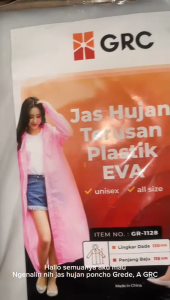 Jas Hujan Eva Polos Terusan Mantel Poncho Ponco Dewasa transparant transparan Korea style