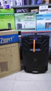 konzert PA-15 15" 500W Portable Trolley Speaker with USB/SD FM Radio BT & 2 Wireless Mic