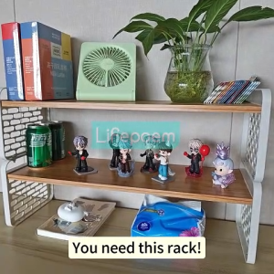 Desk Organizer Rack With Pegboard Storage Rack Office Table Organizer Stackable Rak Atas Meja Multi Layer Storage Rack Table Top Rack Shelf