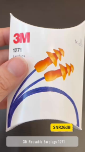 3M 1271 Reusable Earplugs | SNR 26 dB | DOSH SIRIM [1 Pair]
