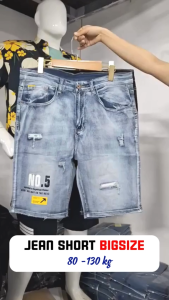 Quần Short Jean Nam big size ZENBIG chất bò cotton lửng ngang gối Quần đùi nam bigsize co giãn 80-140kg