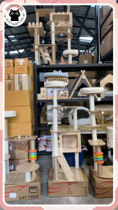 คอนโดแมว คอนโดแมวไม้ คอนโดต้นไม้แมว บ้านแมว เหมาะสำหรับเลี้ยงน้องแมว 4-6ตัว เสาลับเล็บ ขนาดใหญ่