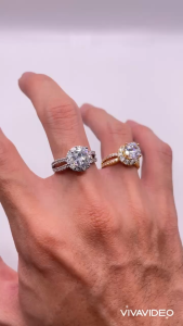 Nhẫn đính đá Nhẫn hột xoàn đá cao Titan không phai không rỉ sét màu 18k và bạch kim mã 05