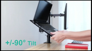 【SH】Monitor Stand With Laptop Tray Dual Arm Desk Mount Fully Adjustable Monitor Mount Stand17-30 inch