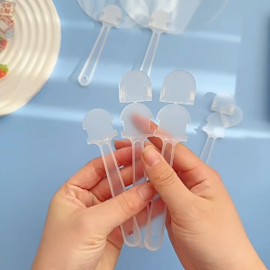 50pcs DIY Fan Handle Transparent Plastic Advertising Fan Handle DIY Crafts Accessories