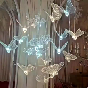 Butterfly Light 10Heads Fairy Wedding Props Chandelier Creative Acrylic Decoration