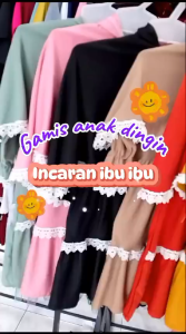 BUBBLE KIDS Gamis Bayi Anak Perempuan Free Jilbab Murah Aurora New Denim Born 0 - 3 Tahun Pink Model