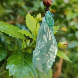 Very beautiful Full Green and Light Green Hue Natural Type A Jadeite Jade crafted with Three Legs Toad with coin and Ruyi with certificate weigh 16.97 grams measurement 52.8 * 21.2 * 10.7 mm (pendant180)