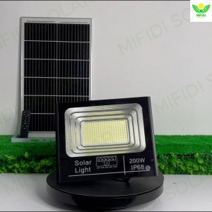 Đèn năng lượng mặt trời 200W cao cấp đèn pha sáng trên 12h chính hãng Mifidi Solar tấm pin Mono siêu lớn - BH VIP 2 năm miễn phí tận nhà