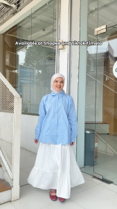 Fimelo Kemeja Wanita Amelia Shirt (Kemeja Poplin Bordir Bunga)