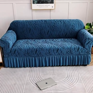 1/2/3/4 Seater Sofa Cover Dustproof Cover Universal Cotton Fabric with Skirt Sofa Cover Stretch Antifouling Furniture Protection