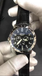 ADRIATICA Swiss Made Aviation Pilot Destro Watches Multifunction Silver Black Men Leather Strap Watch 44mm A1108.5224QF
