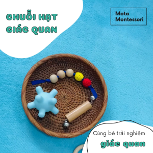 [MJO 027 - Mota Montessori] Đồ chơi montessori Chuỗi hạt giác quan cho bé 3-6 tháng cầm nắm và gặm nướu - Hàng chính hãng