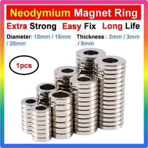 1pcs | Neodymium Magnetic Ring | Strong Round Magnet with Hole | Magnet Fridge Peti Sejuk