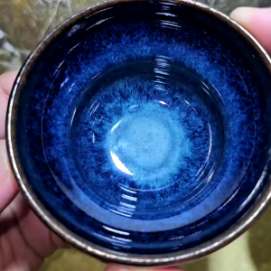 C250 Authentic Tenmoku Jian Zhan 建盏 Tea Cup By Yu Xuan 余轩. Blue Sky 回蓝 Design