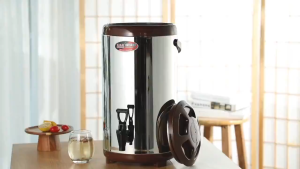 MODOFO Milk Tea Bucket Barrel Water Jug Stainless Thermos Jug w/ Faucet 8L 10L 12L