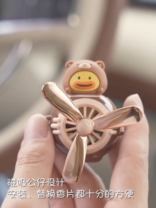 Car Air Freshener Cartoon Pilot Rotating Propeller Outlet Fragrance Magnetic Auto Accessories Interior Perfume Diffus