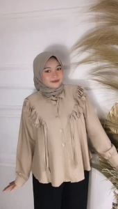 kemeja inara blouse by RUBAISHA FASHION polo linen