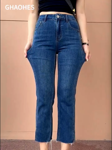 GHAOHES พร้อมส่ง  กางเกงยีนส์ทรงกระบอกเล็ก ผ้ายืด เนื้อผ้าเกรดพรีเมี่ยม#V53