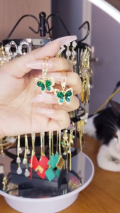 Bông tai bươm bướm dễ thương sang chảnh - bông tai sang chảnh hoa tai nữ dài đẹp bông tai giả bông tai đẹp khuyen tai nữ đẹp phụ kiện trang sức hoa tai đẹp DF211 BSTKL - [NaLa Shop]