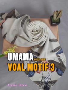 UMAMA SQUARE VOAL SCARF MOTIF 3 UKURAN 110X110CM / JILBAB SEGIEMPAT MOTIF DAILY WEAR UMAMA SQUARE HIJAB WANITA SEGI EMPAT VOAL MOTIF