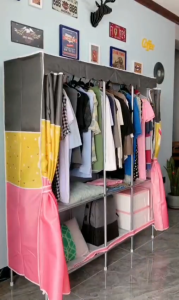 Tủ Vải Đựng Quần Áo Khung Thép Chốt Hợp Kim 3 Buồng ngang 1m45 4 buồng ngang 1m70 Cao Cấp Bảo Hành 12 Tháng 1 Đổi 1