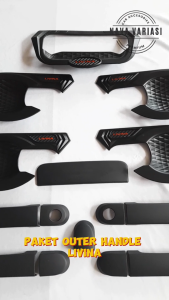 Paket Outer Cover Door Handle Pegangan Pintu Mobil Nissan Livina Lama Tahun 2009 - 2018 Hitam Premium
