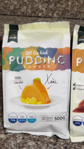Pudding DANS Gói 500gr Bột làm bánh Pudding - dùng Làm Topping các vị (Trứng socola phomai khoai môn...)