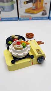 Mini Blocks Home Appliances Electric Cute Building Blocks Assembled Toys Blok Pembinaan 迷你家电方橙积木