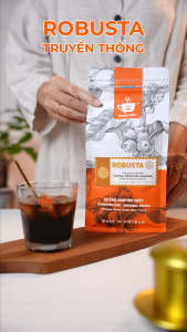 Cà phê Robusta nguyên chất rang mộc 100% cafe hạt gói 500gr vị đắng đậm gu truyền thống từ Message Coffee