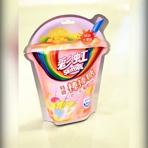 德芙-彩虹特调棒棒糖54G 缤纷水果味/满杯果茶味 儿童糖果 网红水果棒棒糖 零食 DEFU-Skittles Special Lollipop-Colorful Fruit 54G