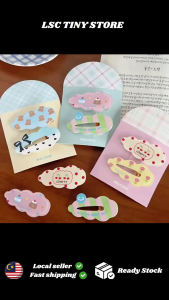 Ins style sweet girl heartbroken hair clip side clip polka dot cherry bow duckbill clip versatile bangs clip hair accessory