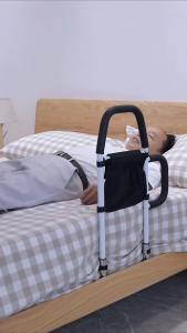 Bed Rails for Elderly Adults Bed Assist Rail with Dual Grab Bars Fall Prevention Bed Rail for Pregnant Disabled Fits King Queen Full Twin Bed