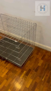 Dog Cage with poop tray 2XL (Heavy Duty) Collapsible cage (Galvanized)