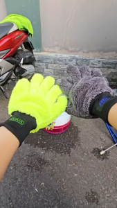 Bao Tay Rửa Xe Xỏ Ngón Lông Cừu An-Riddle OLIMA Mềm Mịn Siêu Thấm Hút