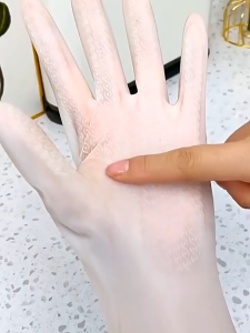 Sarung Tangan Cuci Piring Korea Karet Latex Sarung Tangan Panjang Tebal dengan Motif Serbaguna