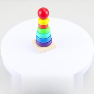 SNI Mainan Ring Donat Susun Anak Bayi Balita Bahan Kayu Edukasi Puzzle Tower Donut Wooden Pazel Kids Toys (S-09)