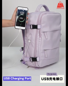 Women Waterproof Travel Backpack Multifunction Laptop Backpacks Outdoor Luggage Bag USB Port 15Inch Ergonomic Carrier Bag Lady OL