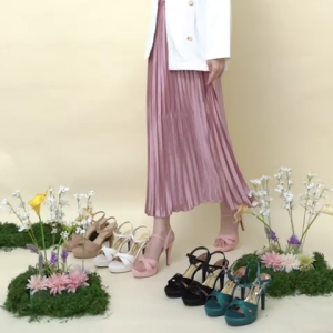 Nicholas Edison Heel Eira White Sandal Platform Heel Tali Silang Terbaru