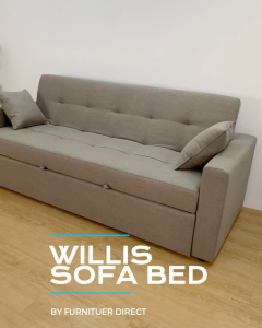 LOFT Living WILLIS XL Size 3 Seater King Size Sofa Bed-Stone