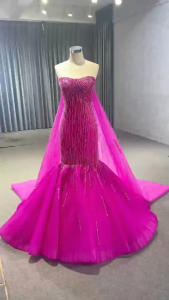 GAUN PENGANTIN  SABRINA  WARNA FANTA / WEDDING DRESS PARTY  DRESS TAMPILAN BARBIE