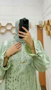 NEW - BRILLIA DRESS BRUKAT BUSUI FRIENDLY DRESS KONDANGAN GAMIS BRUKAT TERBARU GAUN KONDANGAN WANITA