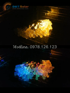 Dây LED năng lượng mặt trời hình giọt nước ánh sáng nhiều màu 12 mét [LD05-12RGB]
