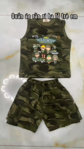 Bộ Quần Áo Cotton Cổ Tròn Camo Phong Cách ARMY Cho Bé Trai 1-7 Tuổi - Thủy Tiên Shop