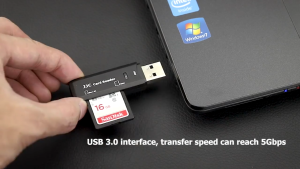 JJC CARD READER CR-SDMSD1 USB 3.0 เครื่องอ่านการ์ด ความเร็วสูง - สําหรับการ์ด SD SDHC SDXC Micro SD TF MSD