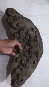 Phù điêu xi măng Bông Góc hoa văn họa tiết BG20x40cm gắn vòm trần tường trần trang trí công trình Biệt Thự Tân Cổ Điển (phu dieu xi mang phù điêu bê tông)
